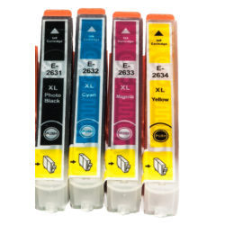 Zestaw tuszy INQ T2631/ T2632/ T2633/ T2634 CMYK  do Epson T2631/ XP600/ XP605/ XP700/ XP800 zamiennik